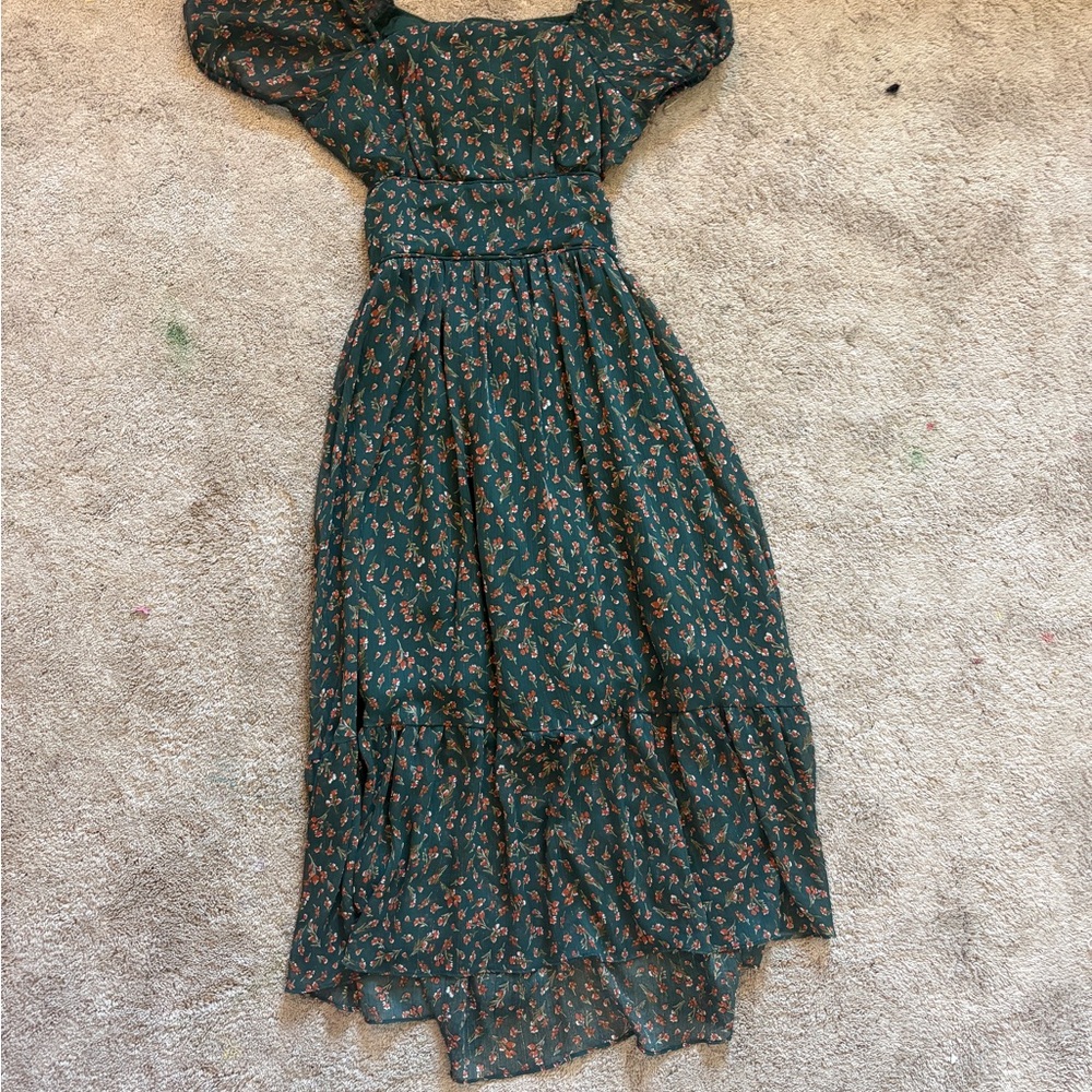Floral Green Midi Dress